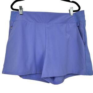 Athleta Brooklyn Medieval Violet Purple High Rise UPF 50+ Pocket Shorts Size 16
